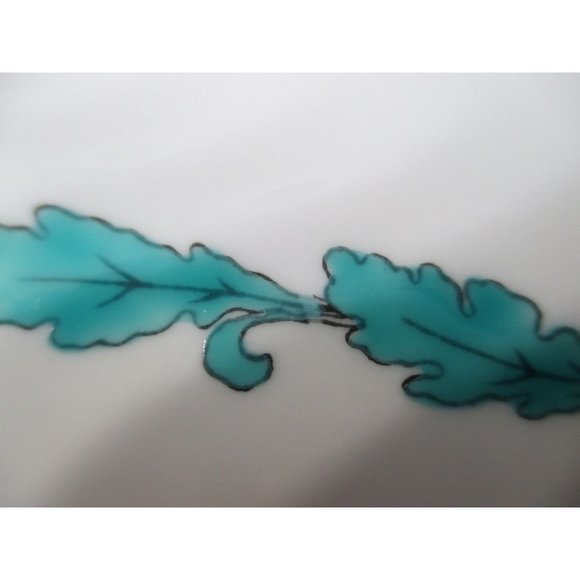 Minton Ardmore Ivory Rim Turquoise Floral Swirl Bone China 12" Platter 1939-74 - Picture 4 of 8